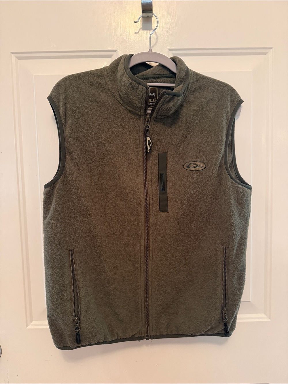 Drake Olive Green Kids Fleece Vest boy size 12